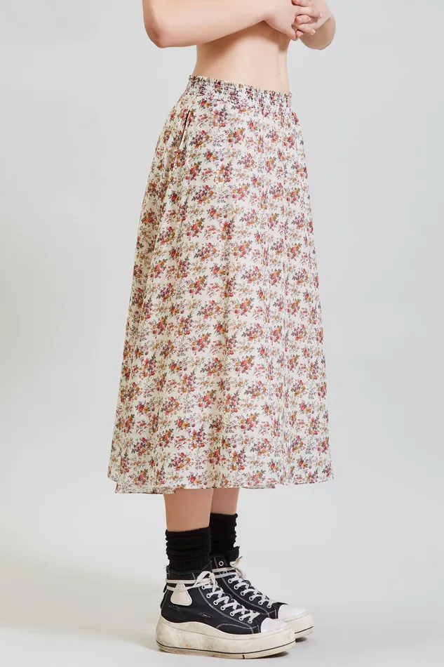 Midi Skirt 8211 Ecru Floral Pants and Skirts R13 Women