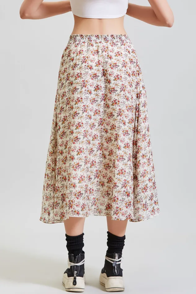 Midi Skirt 8211 Ecru Floral Pants and Skirts R13 Women