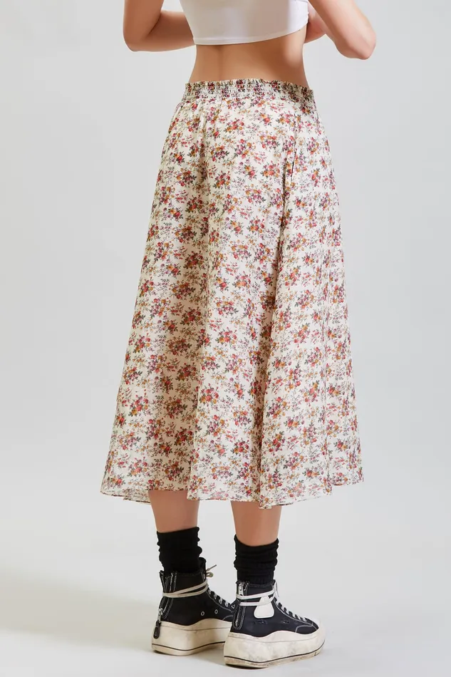 Midi Skirt 8211 Ecru Floral Pants and Skirts R13 Women