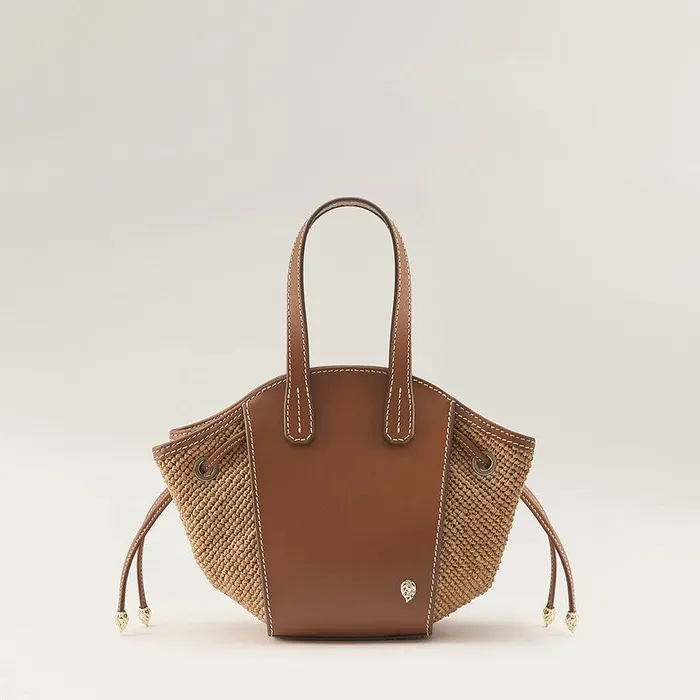 Mini Bags Bags Helen Kaminski Piaf Tote With Raffia Cuoio Nougat