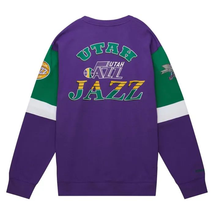 Mitchell and Ness All Over Crew 30 Utah Jazz Men Hoodies and Sweatshirts Mitchell and Ness All Over Crew 30 Utah Jazz Men Hoodies and Sweatshirts