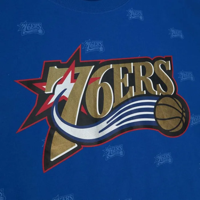 Mitchell and Ness AOP SS Top Philadelphia 76ers Men TShirts and Tops Mitchell and Ness AOP SS Top Philadelphia 76ers Men TShirts and Tops
