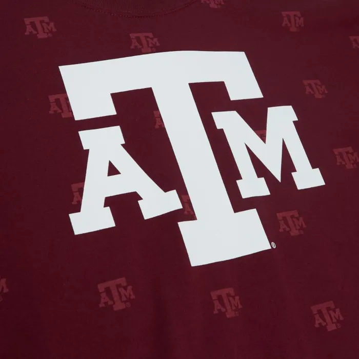 Mitchell and Ness AOP SS Top Texas AandM University Men TShirts and Tops Mitchell and Ness AOP SS Top Texas AandM University Men TShirts and Tops
