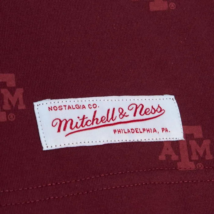 Mitchell and Ness AOP SS Top Texas AandM University Men TShirts and Tops Mitchell and Ness AOP SS Top Texas AandM University Men TShirts and Tops