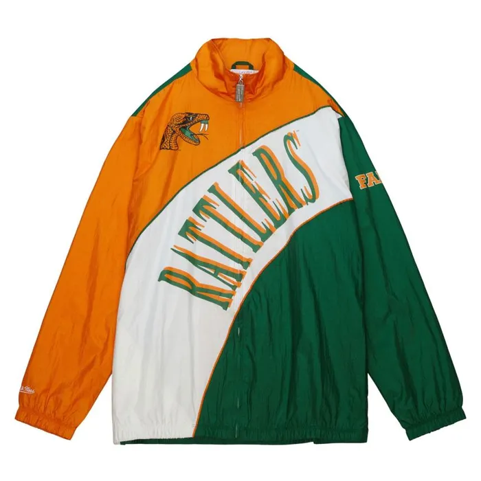 Mitchell and Ness Arched Retro Lined Windbreaker Florida AandM University Men Jackets and Outerwear Mitchell and Ness Arched Retro Lined Windbreaker Florida AandM University Men Jackets and Outerwear