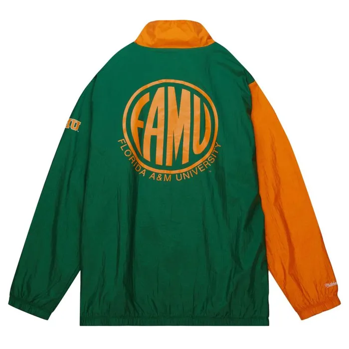 Mitchell and Ness Arched Retro Lined Windbreaker Florida AandM University Men Jackets and Outerwear Mitchell and Ness Arched Retro Lined Windbreaker Florida AandM University Men Jackets and Outerwear