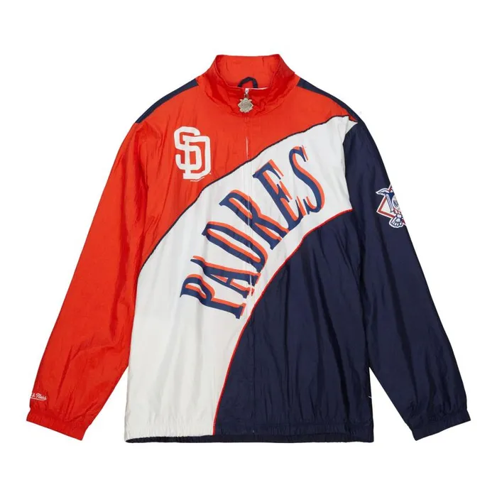 Mitchell and Ness Arched Retro Lined Windbreaker San Diego Padres Men Jackets and Outerwear Mitchell and Ness Arched Retro Lined Windbreaker San Diego Padres Men Jackets and Outerwear