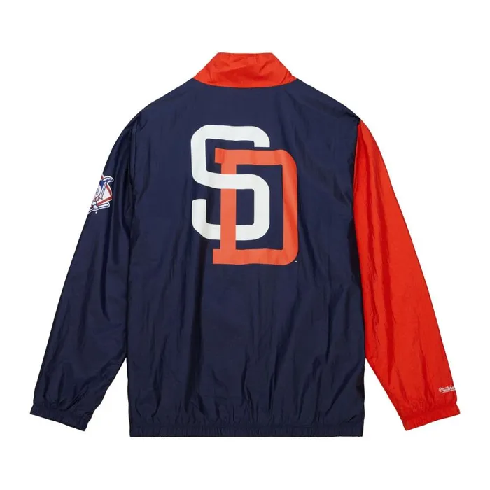 Mitchell and Ness Arched Retro Lined Windbreaker San Diego Padres Men Jackets and Outerwear Mitchell and Ness Arched Retro Lined Windbreaker San Diego Padres Men Jackets and Outerwear