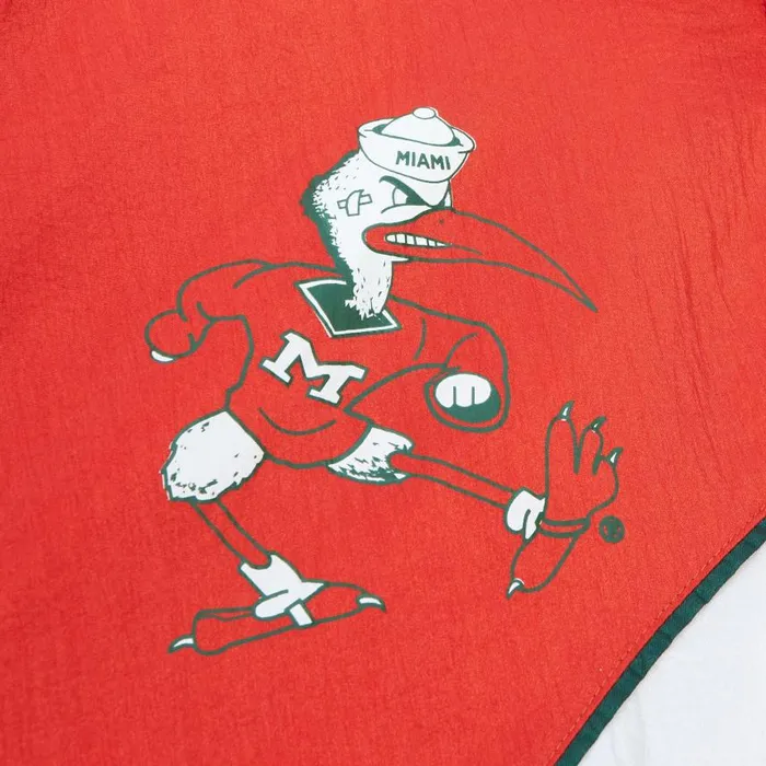 Mitchell and Ness Arched Retro Lined Windbreaker University Of Miami Men Jackets and Outerwear Mitchell and Ness Arched Retro Lined Windbreaker University Of Miami Men Jackets and Outerwear