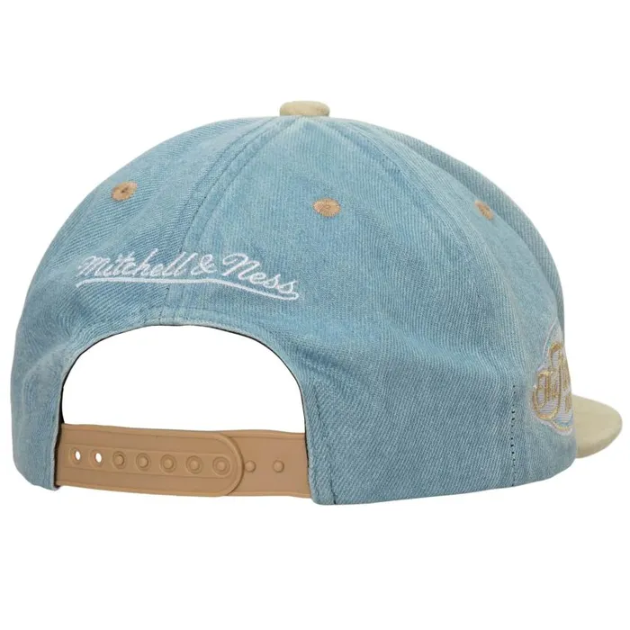 Mitchell and Ness Blue Jean Baby Snapback HWC Los Angeles Lakers Men Hats and Headwear Mitchell and Ness Blue Jean Baby Snapback HWC Los Angeles Lakers Men Hats and Headwear
