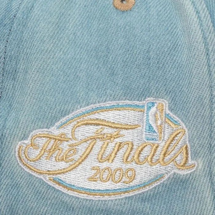Mitchell and Ness Blue Jean Baby Snapback HWC Los Angeles Lakers Men Hats and Headwear Mitchell and Ness Blue Jean Baby Snapback HWC Los Angeles Lakers Men Hats and Headwear