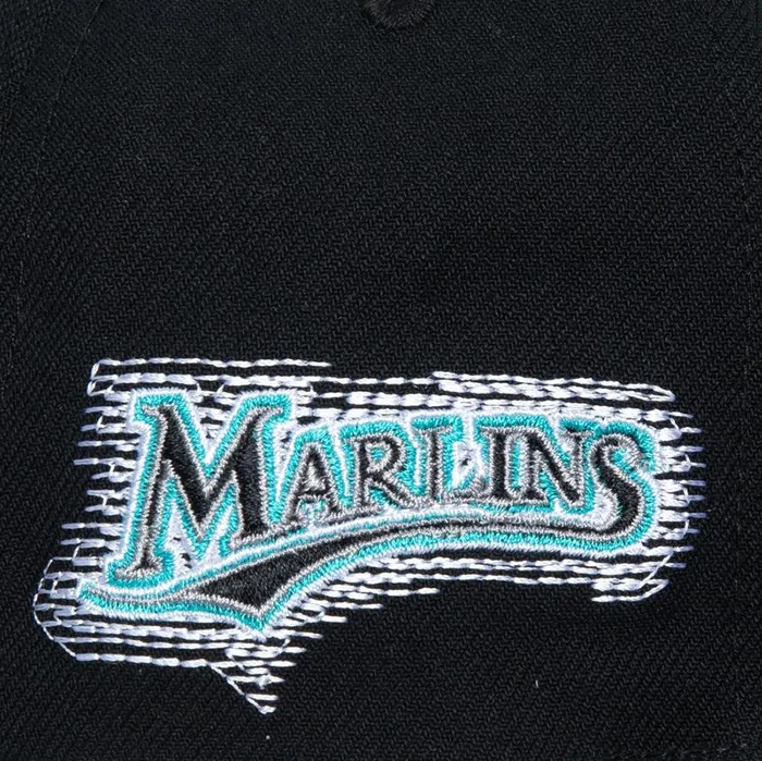 Mitchell and Ness Blurred Vision Snapback Coop Florida Marlins Men Hats and Headwear Mitchell and Ness Blurred Vision Snapback Coop Florida Marlins Men Hats and Headwear