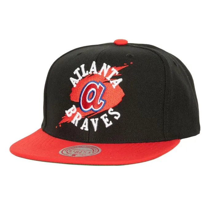 Mitchell and Ness Circle Splash Snapback Coop Atlanta Braves Men Hats and Headwear Mitchell and Ness Circle Splash Snapback Coop Atlanta Braves Men Hats and Headwear