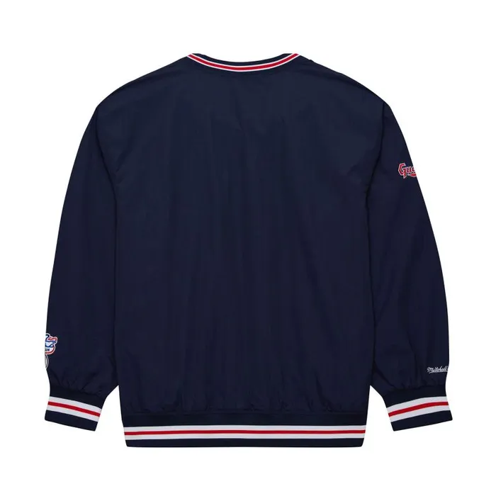 Mitchell and Ness Classic Nylon Pullover Current Logo Cleveland Guardians Men Jackets and Outerwear Mitchell and Ness Classic Nylon Pullover Current Logo Cleveland Guardians Men Jackets and Outerwear