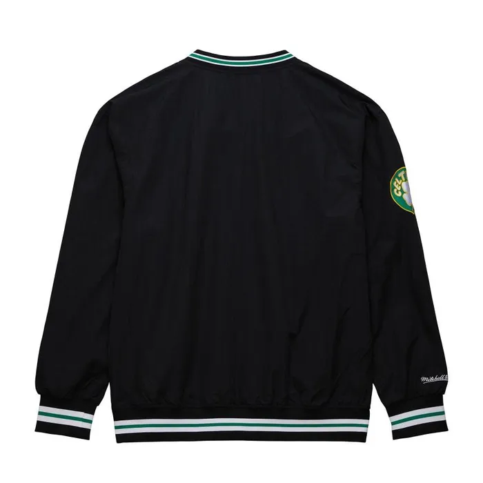 Mitchell and Ness Classic Nylon Pullover Vintage Logo Boston Celtics Men Jackets and Outerwear