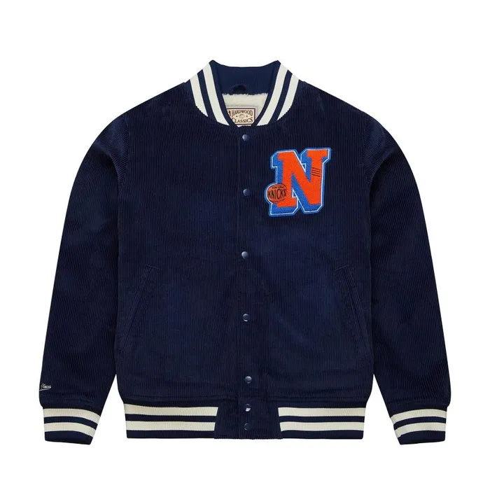 Mitchell and Ness Collegiate Varsity Jacket New York Knicks Men Jackets and Outerwear Mitchell and Ness Collegiate Varsity Jacket New York Knicks Men Jackets and Outerwear