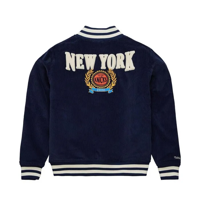 Mitchell and Ness Collegiate Varsity Jacket New York Knicks Men Jackets and Outerwear Mitchell and Ness Collegiate Varsity Jacket New York Knicks Men Jackets and Outerwear
