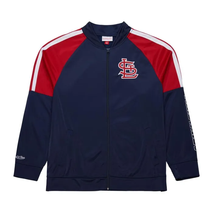 Mitchell and Ness Color Blocked Track Jacket Vintage Logo St Louis Cardinals Men Jackets and Outerwear Mitchell and Ness Color Blocked Track Jacket Vintage Logo St Louis Cardinals Men Jackets and Outerwear