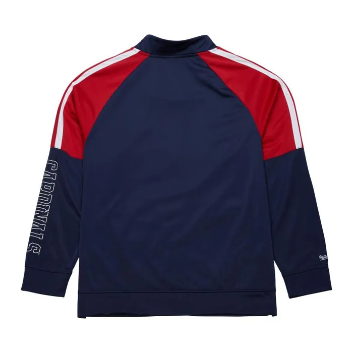 Mitchell and Ness Color Blocked Track Jacket Vintage Logo St Louis Cardinals Men Jackets and Outerwear