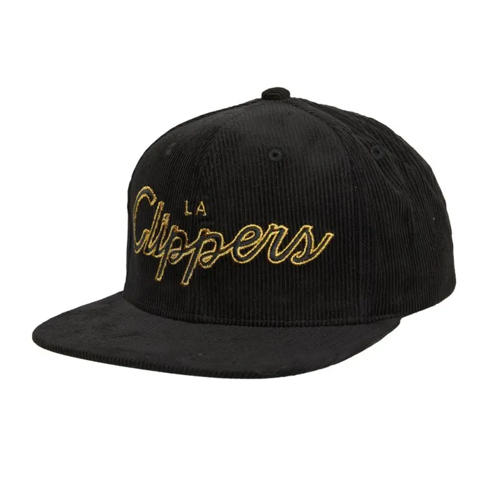Mitchell and Ness Cord Script Snapback Los Angeles Clippers Men Hats and Headwear Mitchell and Ness Cord Script Snapback Los Angeles Clippers Men Hats and Headwear