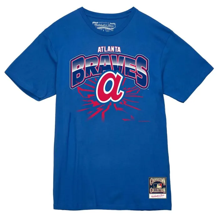 Mitchell and Ness Earthquake Tee Atlanta Braves Men TShirts and Tops