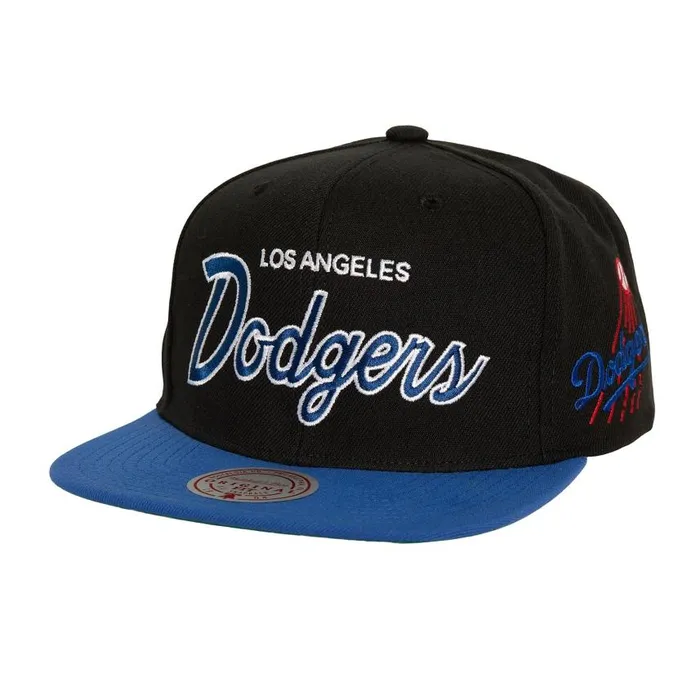Mitchell and Ness Evergreen Script Snapback Coop Los Angeles Dodgers Men Hats and Headwear Mitchell and Ness Evergreen Script Snapback Coop Los Angeles Dodgers Men Hats and Headwear