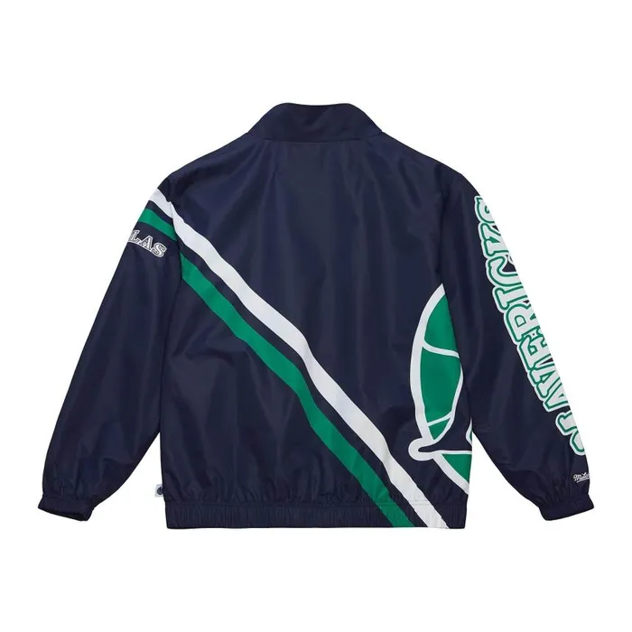 Mitchell and Ness Exploded Logo Warm Up Jacket Dallas Mavericks Men Jackets and Outerwear Mitchell and Ness Exploded Logo Warm Up Jacket Dallas Mavericks Men Jackets and Outerwear