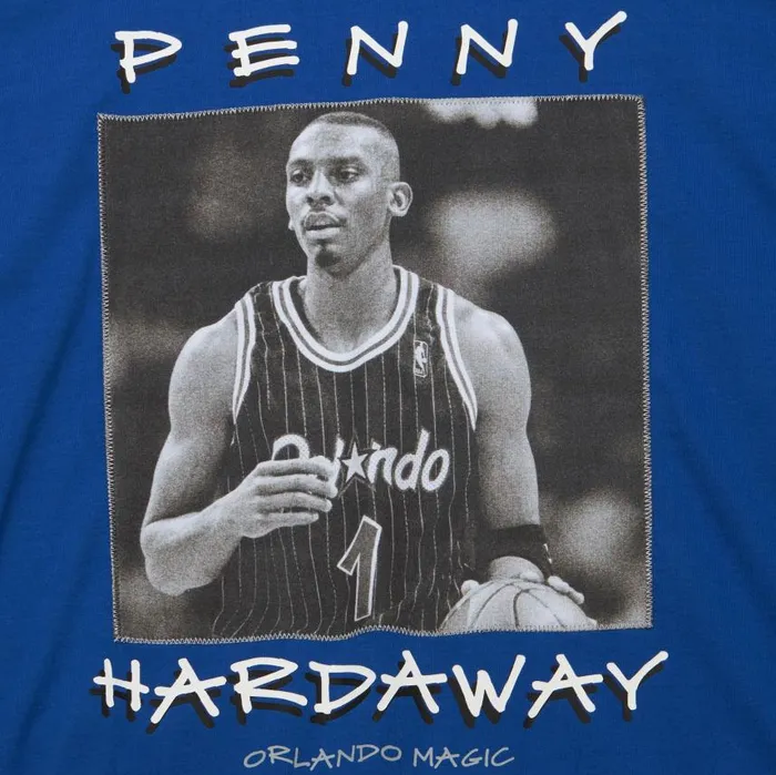 Mitchell and Ness Heavyweight Premium Player Tee Vintage Logo Orlando Magic Penny Hardaway Men TShirts and Tops