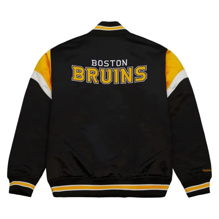 Mitchell and Ness Heavyweight Satin Jacket Boston Bruins Men Jackets and Outerwear Mitchell and Ness Heavyweight Satin Jacket Boston Bruins Men Jackets and Outerwear
