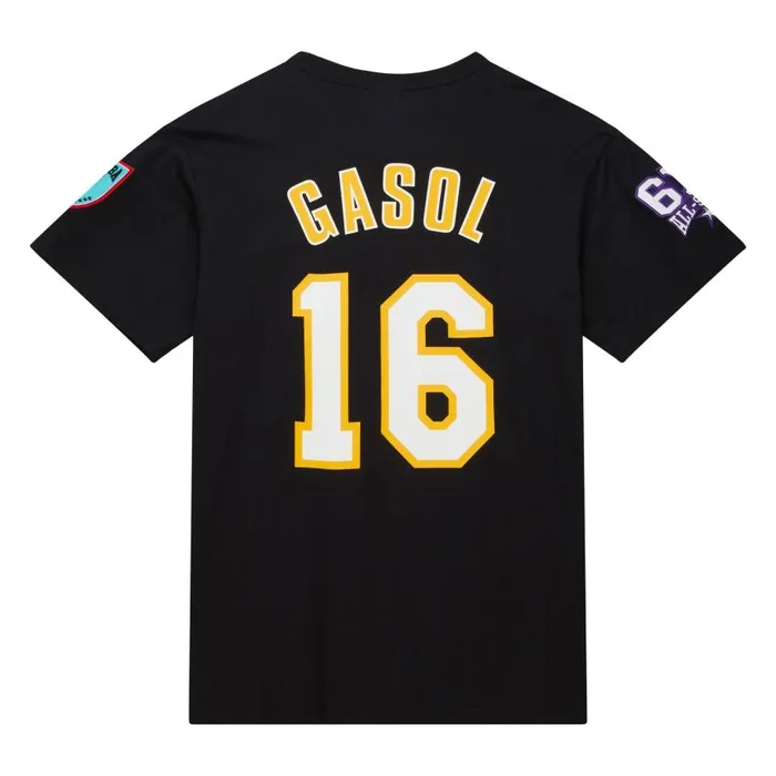 Mitchell and Ness HOF NandN Premium Tee Los Angeles Lakers Pau Gasol Men TShirts and Tops Mitchell and Ness HOF NandN Premium Tee Los Angeles Lakers Pau Gasol Men TShirts and Tops