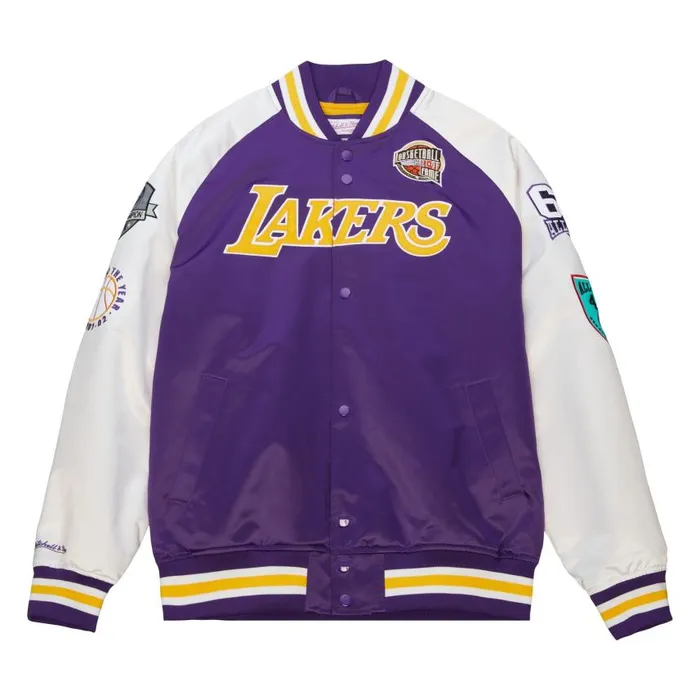 Mitchell and Ness HOF NandN Satin Jacket Los Angeles Lakers Pau Gasol Men Jackets and Outerwear Mitchell and Ness HOF NandN Satin Jacket Los Angeles Lakers Pau Gasol Men Jackets and Outerwear