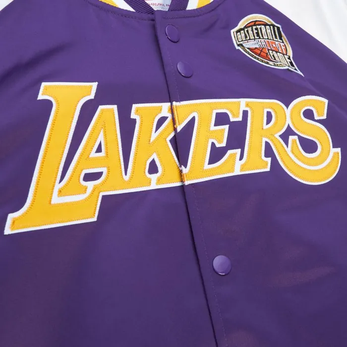 Mitchell and Ness HOF NandN Satin Jacket Los Angeles Lakers Pau Gasol Men Jackets and Outerwear Mitchell and Ness HOF NandN Satin Jacket Los Angeles Lakers Pau Gasol Men Jackets and Outerwear