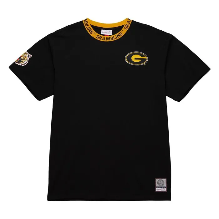 Mitchell and Ness Jaquard Ringer SS Tee Current Logo Grambling State University Men TShirts and Tops