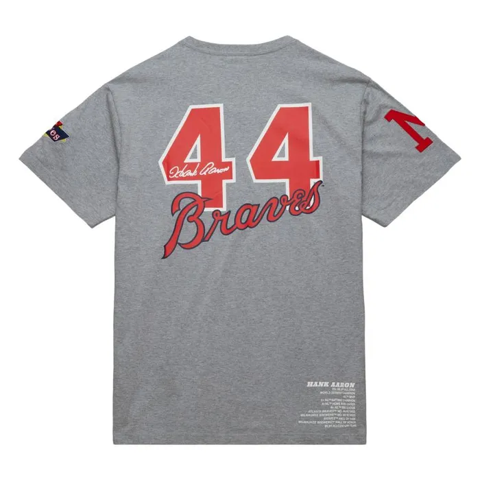 Mitchell and Ness Legends SS Tee Milwaukee Braves Hank Aaron Men TShirts and Tops Mitchell and Ness Legends SS Tee Milwaukee Braves Hank Aaron Men TShirts and Tops