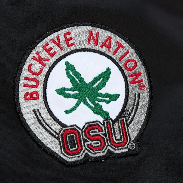 Mitchell and Ness Lightweight Satin Bomber Current Logo Ohio State Men Jackets and Outerwear Mitchell and Ness Lightweight Satin Bomber Current Logo Ohio State Men Jackets and Outerwear