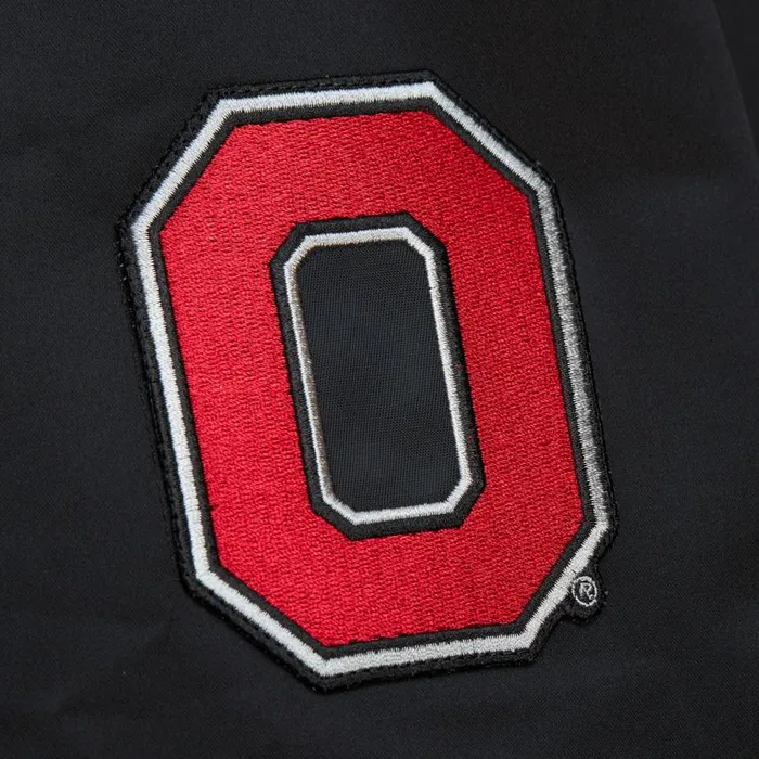 Mitchell and Ness Lightweight Satin Bomber Current Logo Ohio State Men Jackets and Outerwear Mitchell and Ness Lightweight Satin Bomber Current Logo Ohio State Men Jackets and Outerwear