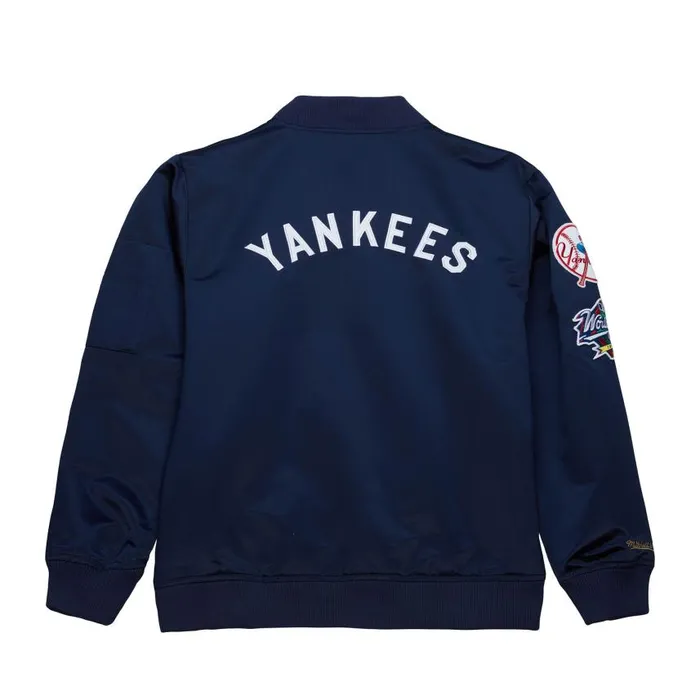 Mitchell and Ness Lightweight Satin Bomber Vintage Logo New York Yankees Men Jackets and Outerwear Mitchell and Ness Lightweight Satin Bomber Vintage Logo New York Yankees Men Jackets and Outerwear