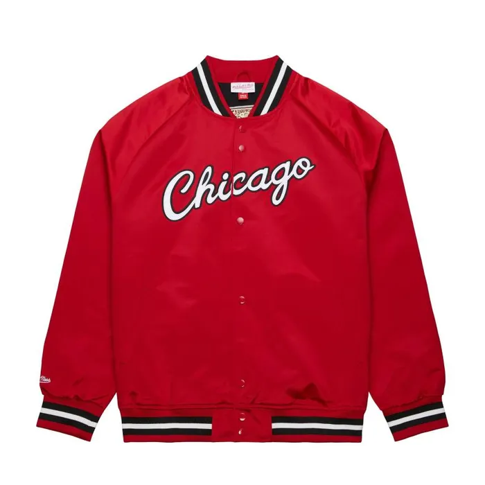 Mitchell and Ness Lightweight Satin Jacket Chicago Bulls Men Jackets and Outerwear Mitchell and Ness Lightweight Satin Jacket Chicago Bulls Men Jackets and Outerwear