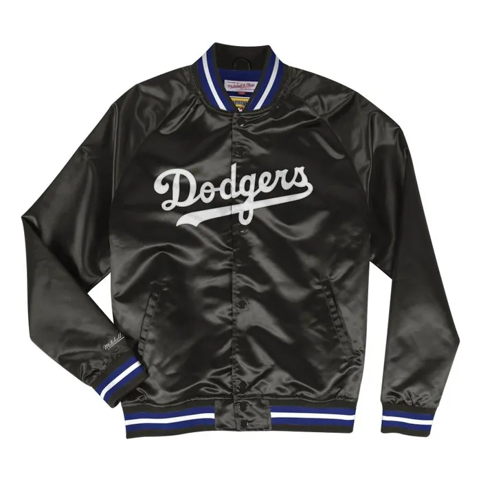 Mitchell and Ness Lightweight Satin Jacket Los Angeles Dodgers Men Jackets and Outerwear Mitchell and Ness Lightweight Satin Jacket Los Angeles Dodgers Men Jackets and Outerwear