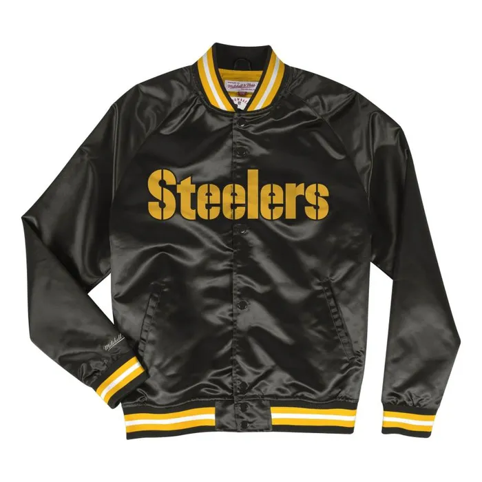 Mitchell and Ness Lightweight Satin Jacket Pittsburgh Steelers Men Jackets and Outerwear Mitchell and Ness Lightweight Satin Jacket Pittsburgh Steelers Men Jackets and Outerwear
