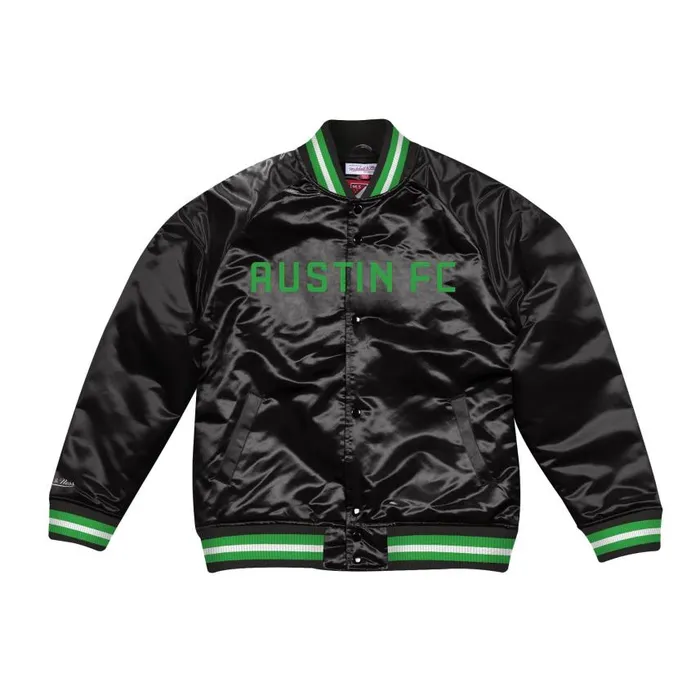 Mitchell and Ness Lighweight Satin Jacket Austin Fc Men Jackets and Outerwear Mitchell and Ness Lighweight Satin Jacket Austin Fc Men Jackets and Outerwear