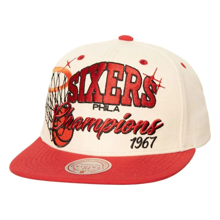 Mitchell and Ness MandN X Melody Ehsani Champions Snapback Philadelphia 76ers Men Hats and Headwear Mitchell and Ness MandN X Melody Ehsani Champions Snapback Philadelphia 76ers Men Hats and Headwear