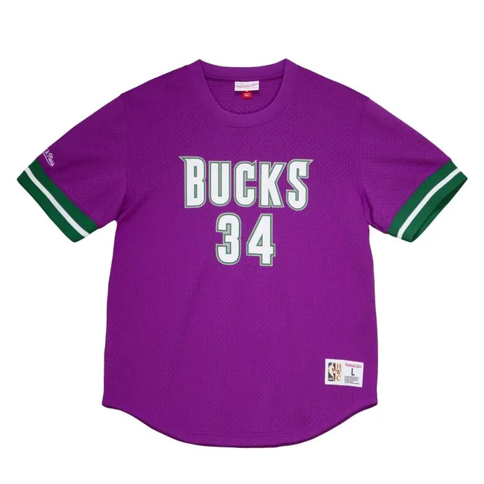 Mitchell and Ness Mesh NandN Crew Milwaukee Bucks 200001 Ray Allen Men TShirts and Tops Mitchell and Ness Mesh NandN Crew Milwaukee Bucks 200001 Ray Allen Men TShirts and Tops