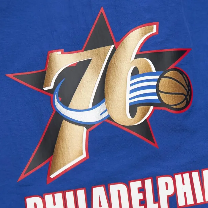 Mitchell and Ness Multi Hit Nylon Shorts Vintage Logo Philadelphia 76ers Men Shorts