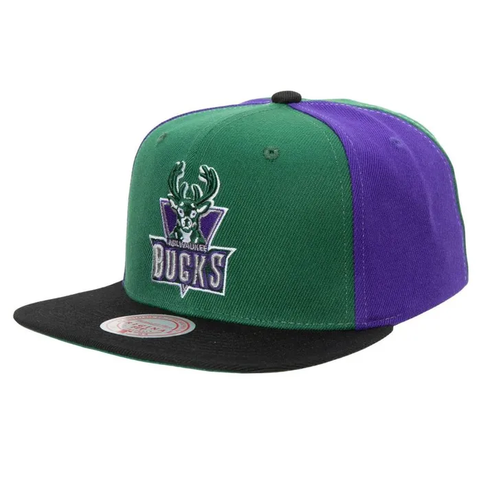 Mitchell and Ness On The Block Snapback HWC Milwaukee Bucks Men Hats and Headwear Mitchell and Ness On The Block Snapback HWC Milwaukee Bucks Men Hats and Headwear