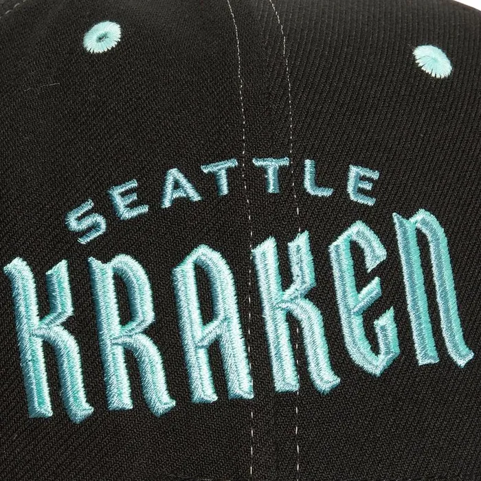 Mitchell and Ness Overbite Pro Snapback Seattle Kraken Men Hats and Headwear Mitchell and Ness Overbite Pro Snapback Seattle Kraken Men Hats and Headwear