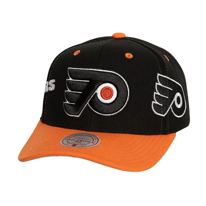 Mitchell and Ness Overbite Pro Snapback Vntg Philadelphia Flyers Men Hats and Headwear Mitchell and Ness Overbite Pro Snapback Vntg Philadelphia Flyers Men Hats and Headwear