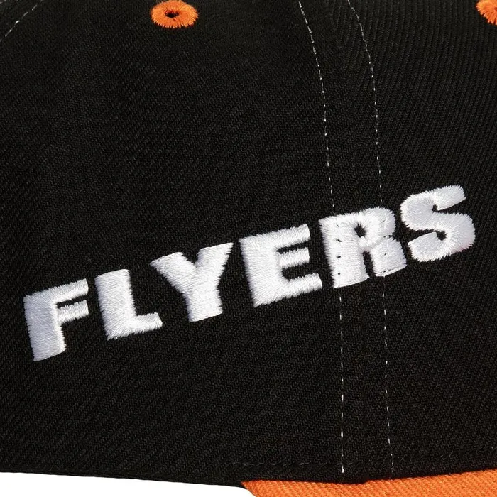 Mitchell and Ness Overbite Pro Snapback Vntg Philadelphia Flyers Men Hats and Headwear Mitchell and Ness Overbite Pro Snapback Vntg Philadelphia Flyers Men Hats and Headwear