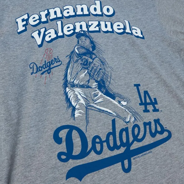 Mitchell and Ness Pitch Tee Los Angeles Dodgers Fernando Valenzuela Men TShirts and Tops Mitchell and Ness Pitch Tee Los Angeles Dodgers Fernando Valenzuela Men TShirts and Tops