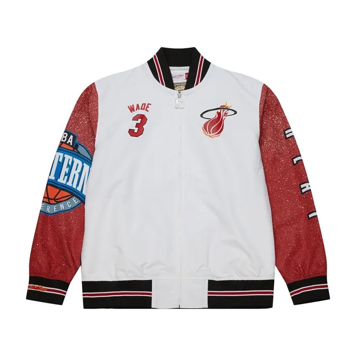 Mitchell and Ness Player Burst Warm Up Jacket Miami Heat Dwyane Wade Men Jackets and Outerwear Mitchell and Ness Player Burst Warm Up Jacket Miami Heat Dwyane Wade Men Jackets and Outerwear